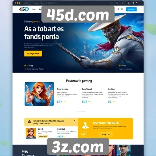 Novas funcionalidades no site 45d.com atraem gamers